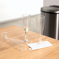 Partiler için şampanya flüt kadehler plastik şarap bardakları için temizle tek kullanımlık Mimosa barlar Mimosa içme için kızartma gözlük