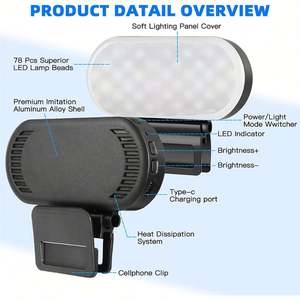 Lampe annulaire LED portable rechargeable à température de couleur réglable pour selfies et vidéos, idéale pour téléphones portables et appareils photo – Meilleure vente - Product Image 2