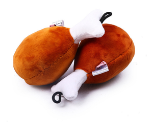 Giorno del ringraziamento gambe di tacchino cigolante cane masticare Set di giocattoli Pet peluche con cotone imbottito per cani - Product Image 5