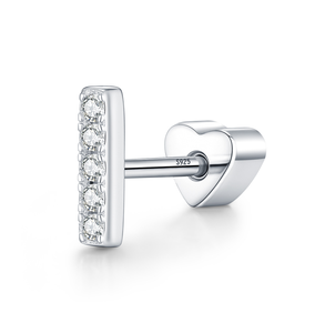 Exquisite D Color Moissanite Ear Studs S925 Sterling Silver Rhodium Plated Basic Short <b>Stick</b> Claw Setting Trendy Women Fine - Product Image 1