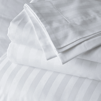 Linge de lit de luxe 3cm rayure blanc literie 100% coton housse de couette moderne maison et hôtel fournitures