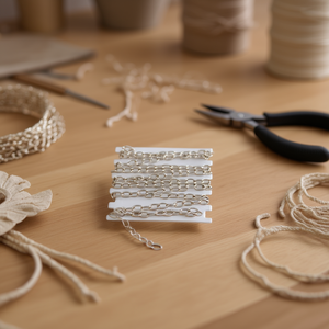 Catena in metallo ILAN, circa 1 m, colore argento, per la creazione di gioielli e artigianato - Product Image 3