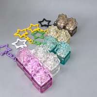 Porte-clés LED en acrylique en forme de patte de chat mignon, clavier mécanique à 4 touches, jouet anti-stress, vente en gros