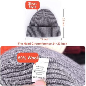 Gorro de lana personalizado unisex, estilo pescador corto, negro, 100% lana, para invierno. - Product Image 5