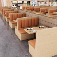 Canapé moderne en bois massif à double paroi semi-circulaire personnalisé pour restaurant occidental, restauration rapide, école, hôtel, table de cantine, chaise