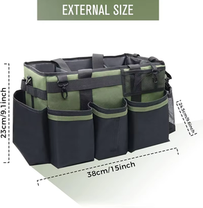 Custom Wholesale Portable Housekeepers Cleaning Tool Organizer <b>Bag</b> Portable Cleaning Caddy Organizer with Foldable <b>Dividers</b> - Product Image 5