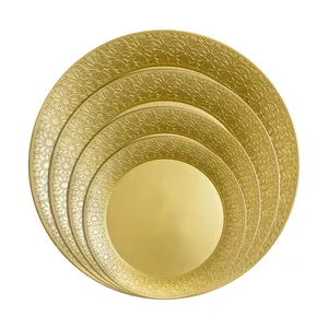 Jumpfore Goedkope Herbruikbare Bruiloft Decoratieve Oplader Plastic Gouden Platen