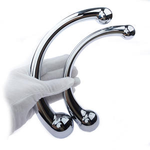 Alat Pijat Tongkat G Stainless Steel Ujung Ganda, Mainan Seks Dildo Sumbat Anal Penis P-spot Baja Tahan Karat untuk Pria dan Wanita - Product Image 1