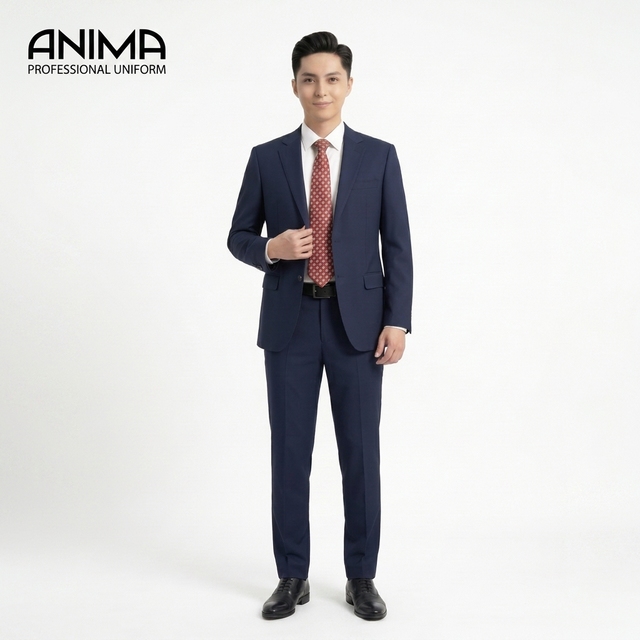 Premium  ANIMA Mens Suit Classic Regular Fit Moisture Wicking Formal Office Banquet Wear Bespoke Design