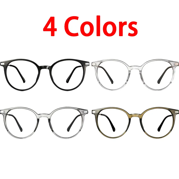 High Quality Glasses Wholesale 1 Piece Custom Logo Round Eyeglasses Frames Optical Frames TR90 Glasses Frames