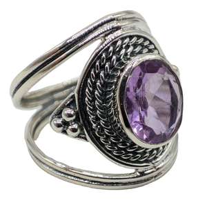 Elegant Handmade Amethyst <b>Ring</b> Adjustable Gemstone Jewelry for Women Featuring Polished <b>Crystal</b> Stone Design for Gifting - Product Image 5