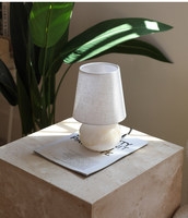 Lampe de table de chevet de style Wabi-sabi en travertin médiéval pour la chambre à coucher, éclairage d'ambiance, salon, décoration de la maison