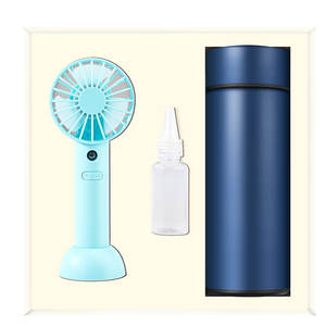 Set regalo 2 in 1 ventilatore per pallone sottovuoto con display <span class=keywords><strong>a</strong></span> temperatura con bottiglia di ricarica spray d'acqua regalo estivo - Product Image 5