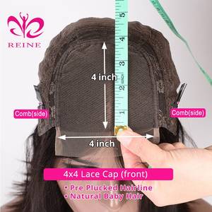 Perruque Lace Front Wig naturelle bouclée 4x4, perruque Lace Front Wig, pre-plucked, <span class=keywords><strong>Jazz</strong></span> Star Closure, perruques pour femmes - Product Image 4