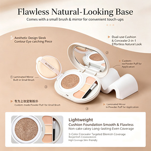Fond de Teint Professionnel Couvrant pour Femme, Crème <span class=keywords><strong>BB</strong></span> Waterproof, Base Teintée Hydratante, Contrôle du Sébum, Coussin Teinté, Protection Solaire Foncée pour le Visage - Product Image 3