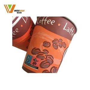 Eco-Friendly Custom Print Disposable Take Away Hot Milk Drinks Doubl Wall Layer Drink Paper Cup Coffee Cups Paper With Lids