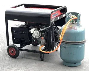 Generator LPG Tiongkok Haut 5KW, Generator LPG Daya Kecil 10KW untuk Penggunaan Di Rumah Bahan Bakar Ganda (LPG & Bensin)
