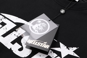 Ready Stock Luxury 100% Cotton Hell <strong>Shirt</strong> for Men High Version Designer <strong>Star</strong> Print Hip Hop Style Loose Fit 220g - Product Image 3