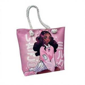 Cool Art African Girl Printed Women's Handbag Large Capacity Black <b>Canvas</b> Tote Bag Fabric Lining Room-Suitable Dirt Braided Girl - Product Image 1