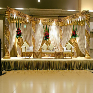 Splendide Décoration de Scène de Mariage en Fibre de Cristal, Décoration de Scène de Mariage Asiatique, Ensemble de Décoration de Fond de Scène de Mariage - Product Image 1