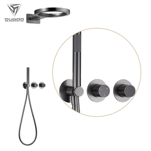 Nuovo Design pistola da <span class=keywords><strong>bagno</strong></span> grigio ottone rubinetto doccia calda fredda a parete sistemi di doccia a pioggia nascosti - Product Image 2