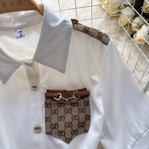 Las mujeres de dos piezas corta coreano dulce edad reducir cintura solapa adelgazar camisa de manga corta pierna ancha pantalones cortos traje de dos piezas - Product Image 5