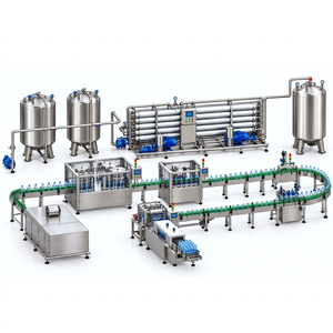 Usine d'eau minérale entièrement automatique à commande PLC 90 BPM avec pompe et réservoir sous pression 380V - Product Image 1