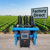 Filtre à disques à lavage automatique - Système de filtration à disques empilés 4 unités, cuve sous pression pour l'irrigation goutte à goutte agricole