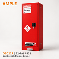 Armoire de sécurité pour produits inflammables 83L (22 gallons) en acier rouge avec 3 étagères réglables pour fournisseur B2B mondial
