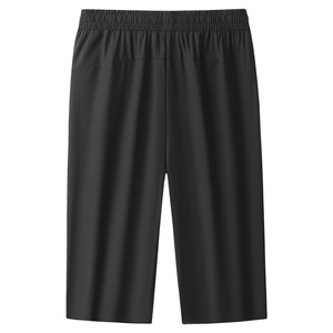 Nouveau pantalon court unisexe en soie glacée pour l'été, taille élastique ample, séchage rapide, léger, couleur unie, pour activités de plein air et <span class=keywords><strong>sport</strong></span> décontracté - Product Image 2