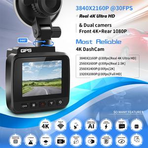 Dash Cam 2 Pollici Anteriore e Posteriore con Visione Notturna, Registratore Video 24h, DVR Auto con Doppia Lente 4K, Wifi, GPS, Dashcam 360° - Product Image 2