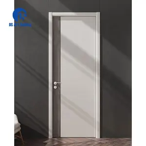 DS Foshan Cheap smoked glass interior doors white aluminum frame bathroom doors hotel interior french double swing door