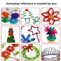 Kit de Bricolage pour Ornements de Bureau en Peluche et Décorations de Sapin de Noël avec Bâtonnets Scintillants, Jouets Éducatifs pour Enfants