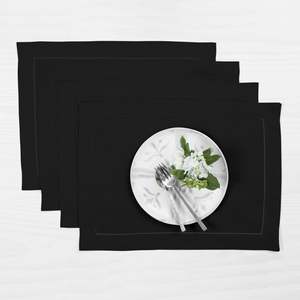 Napperons en lin à points de croix avec finition tissée soignée pour tables de villégiature et opérations de banquet - Product Image 1