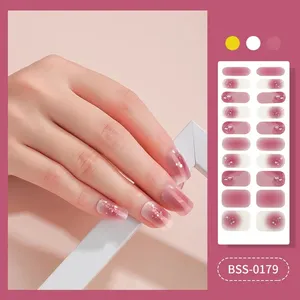 Factory Supplier New Gel Nail Stickers Self Adhesive Semi Cured Gel Nail Polish Strips Gel Nail Sticker