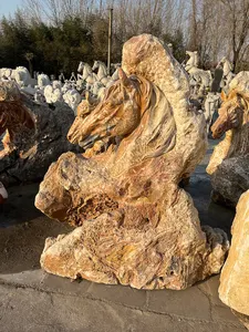 Bahçe dekorasyon taş aslan heykeli hayvan heykel kireç taşı heykeli