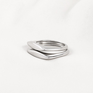 Geometric <b>Titanium</b> Steel <b>Ring</b> Unisex Minimalist Fashion Jewelry Gift - Product Image 2