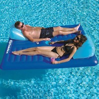 Matelas flottant gonflable double en PVC pour piscine, avec dossier, pour 2 personnes, hamac aquatique pour couples, durable, imperméable, 200x150cm