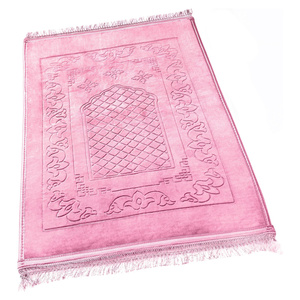 Alfombra de Oración Musulmana Gruesa, Rectangular, de Terciopelo, Antideslizante, con Protección para las Rodillas, Suministro Directo de Fábrica al Por Mayor - Product Image 1
