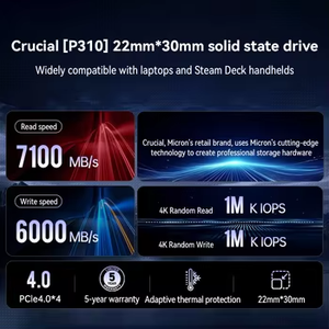 Crucial P310 SSD 7100MB/s NVMe M.<span class=keywords><strong>2</strong></span> 2230 PCIe 4.0x4 固态硬盘 1TB 2TB 2280 500GB 笔记本电脑台式机内部硬盘 - Product Image 5