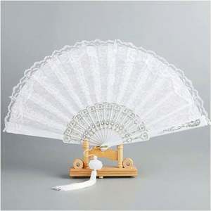 Abanico Plegable de Madera Negro Grande con Impresión Personalizada, Modelo Ángel de Arte Folclórico, Regalos Empresariales, Souvenirs, Bambú Pintado - Product Image 2