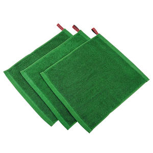 LOGO personnalisé 30*35CM vert rouge serviettes visage serviette 100% coton visage serviette vert essuie-mains petit gant de toilette avec boucles - Product Image 2
