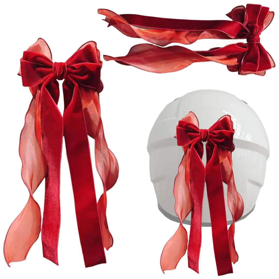 Red Bow trượt tuyết mũ bảo hiểm phụ kiện xe máy Mũ bảo hiểm sừng xe máy Phụ kiện cung cho mũ bảo hiểm