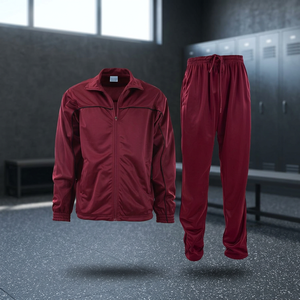 Ensemble de survêtement personnalisé en polyester/coton avec fermeture éclair, respirant, à capuche, coupe-vent rose pour l'hiver, pour hommes et femmes, idéal pour le tennis, la course, l'entraînement et le volley-ball - Product Image 4