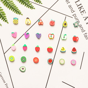 <b>Polymer</b> Clay Fruit Series Loose Beads DIY Jewelry Making Material Kit Bracelet Necklace Accessories Scattered Beads - Product Image 3