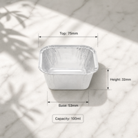 Offre Spéciale – Moules de Cuisson Carrés en Aluminium Argenté de 75 mm, Jetables, Extra Épais, Résistants à la Chaleur, Vente en Gros pour l'Asie du Sud-Est