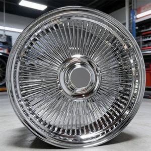 Jantes chromées de luxe dorées à rayons multiples 13 14 15 16 17 18 19 20 22 pouces 100 rayons, jantes personnalisées style Escalade <span class=keywords><strong>Mercedes</strong></span> Lowrider - Product Image 1