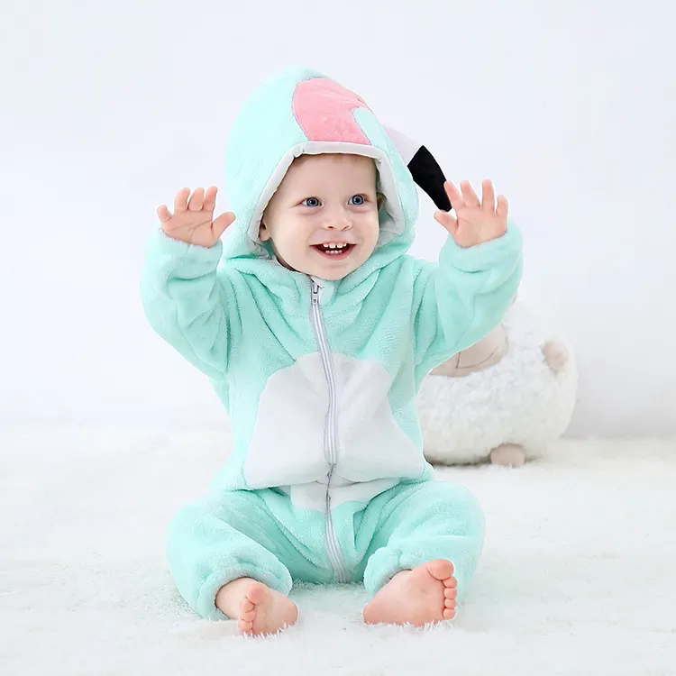 Factory Price Newborn Clothes Warm Soft Fluffy Thickening Winter Baby Clothes Rompers