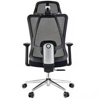 Chaise de bureau ergonomique moderne à dossier haut avec appui-tête, accoudoirs 3D, soutien lombaire réglable en hauteur, en tissu maillé, sur roulettes, pour hôtel