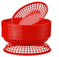 4 packs de paniers de restauration rapide en plastique pour hot-dogs et poulet.